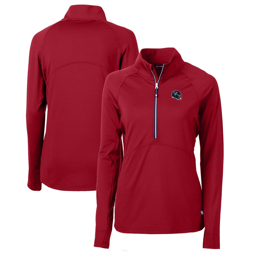 Houston Texans  Cutter & Buck Women's Helmet Logo Adapt Eco Knit Stretch Recycled Half-Zip Pullover Top