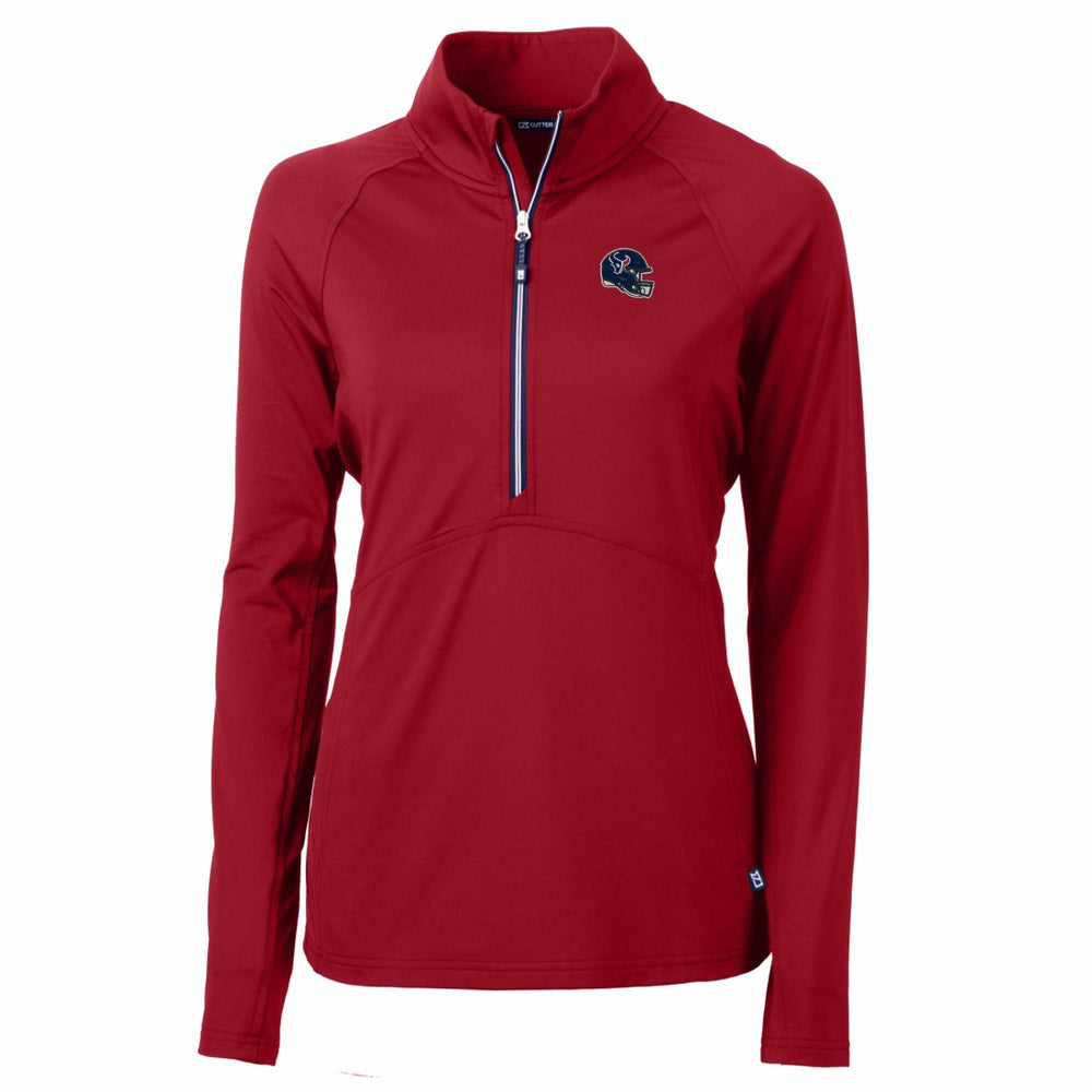 Houston Texans  Cutter & Buck Women's Helmet Logo Adapt Eco Knit Stretch Recycled Half-Zip Pullover Top