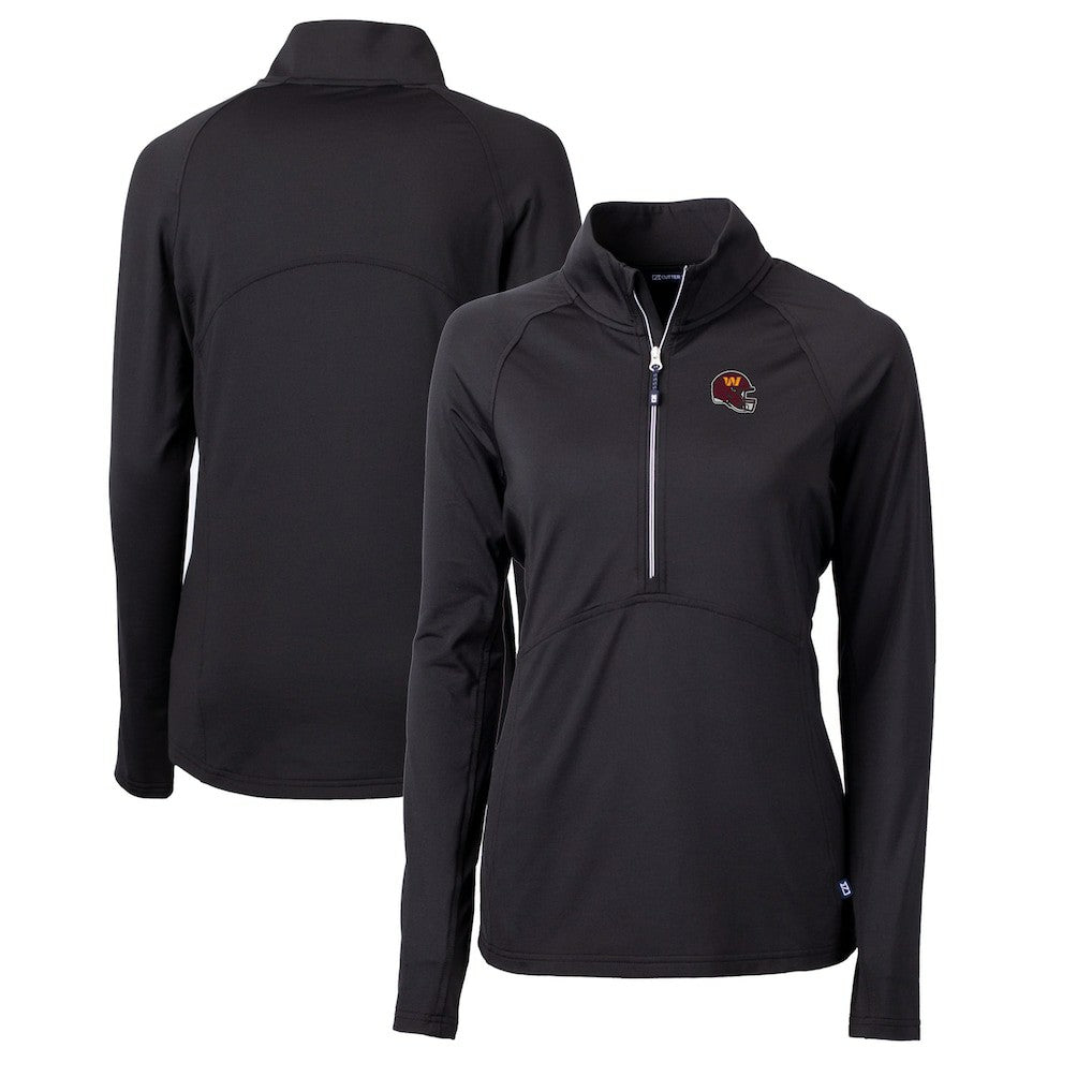 Washington Commanders  Cutter & Buck Women's Helmet Logo Adapt Eco Knit Stretch Recycled Half-Zip Pullover Top