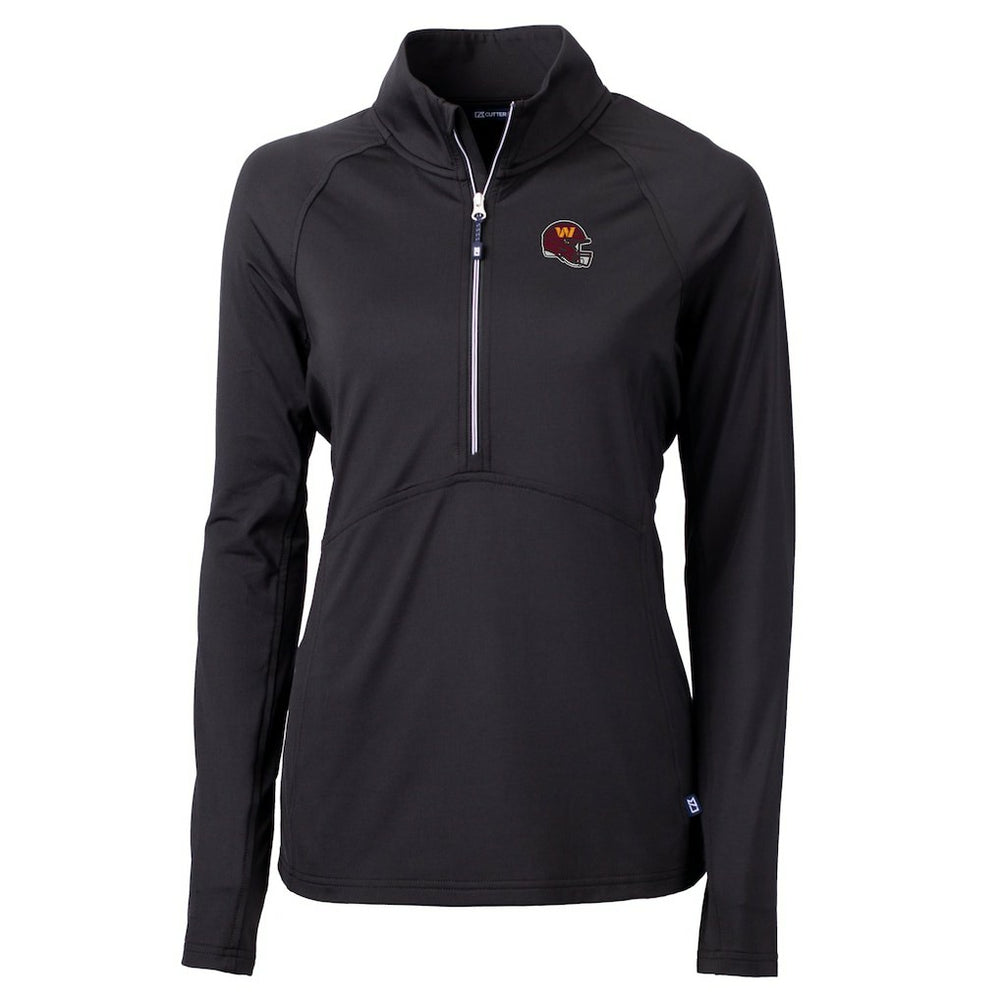 Washington Commanders  Cutter & Buck Women's Helmet Logo Adapt Eco Knit Stretch Recycled Half-Zip Pullover Top