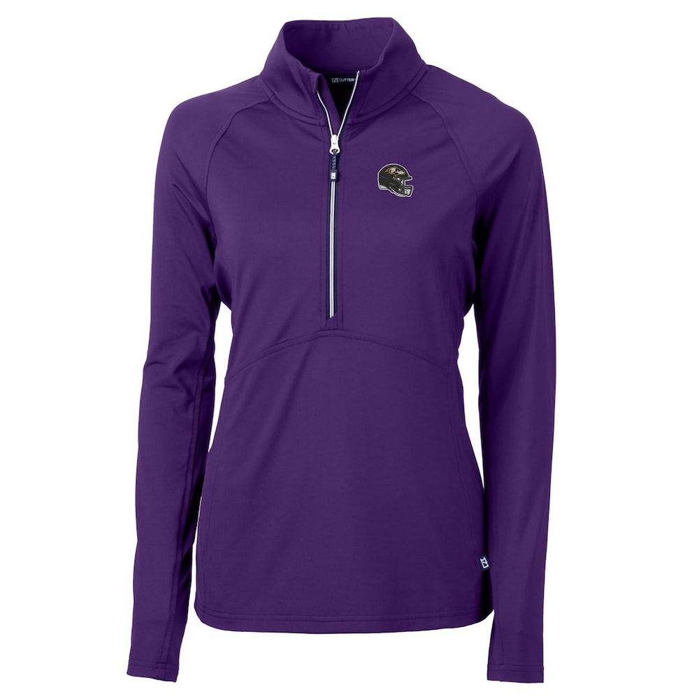 Baltimore Ravens  Cutter & Buck Women's Helmet Logo Adapt Eco Knit Stretch Recycled Half-Zip Pullover Top