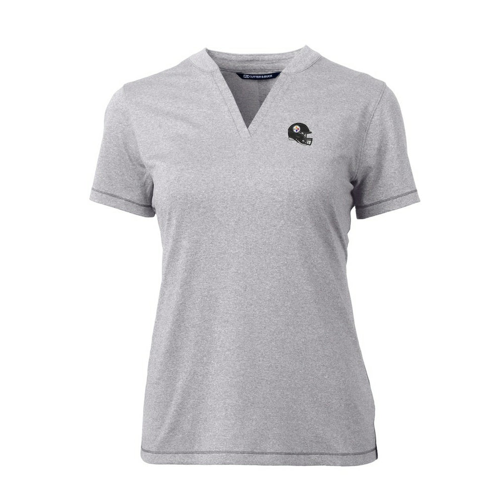Pittsburgh Steelers  Cutter & Buck Women's Helmet Logo DryTec Forge Stretch V-Neck Blade Top