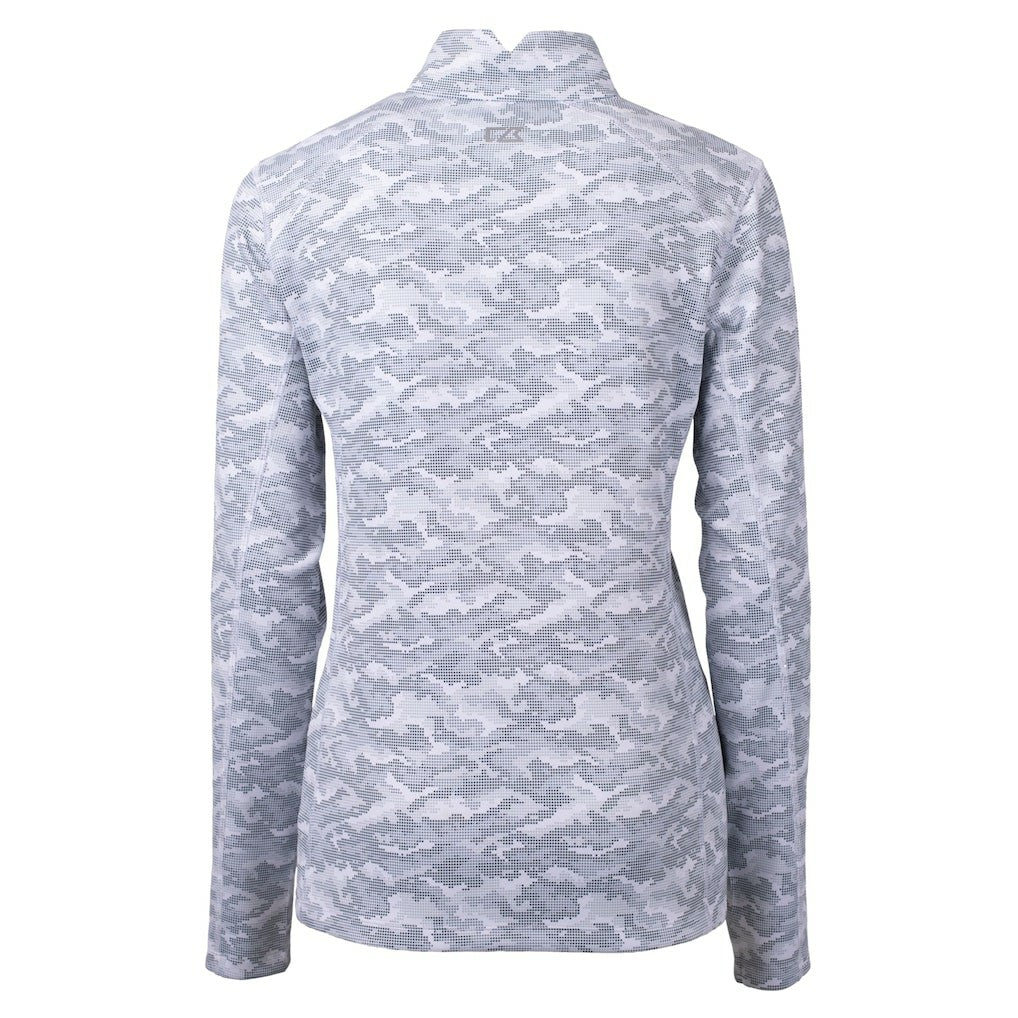 New Orleans Saints  Cutter & Buck Women's Helmet Logo Traverse Camo Print Stretch Quarter-Zip Pullover Top