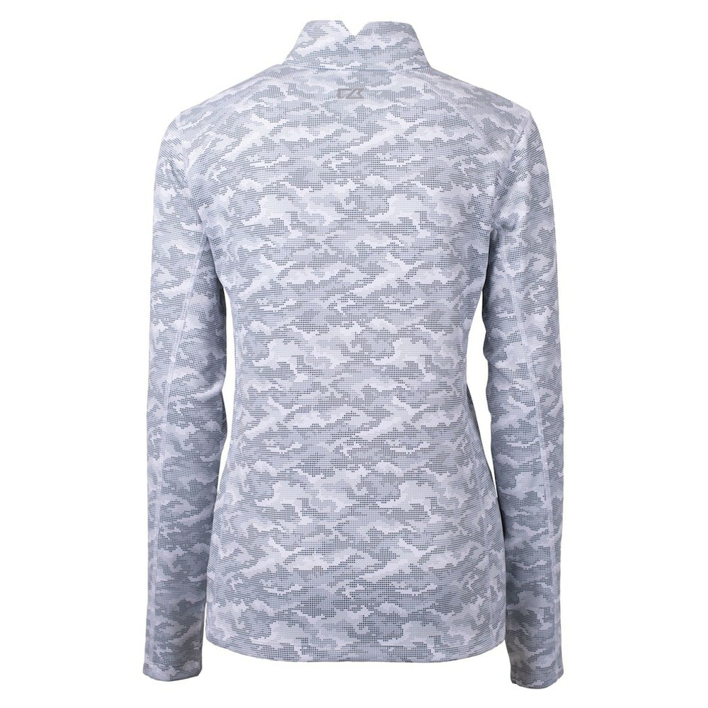 New Orleans Saints  Cutter & Buck Women's Helmet Logo Traverse Camo Print Stretch Quarter-Zip Pullover Top