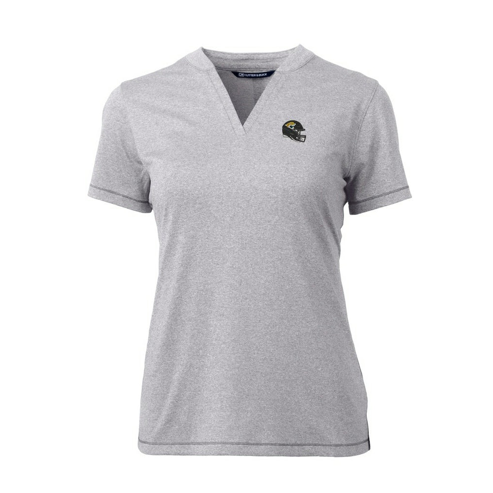Jacksonville Jaguars  Cutter & Buck Women's Helmet Logo DryTec Forge Stretch V-Neck Blade Top