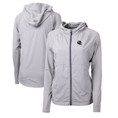Minnesota Vikings  Cutter & Buck Women's Helmet Logo Adapt Eco Knit Hybrid Recycled Full-Zip Hoodie