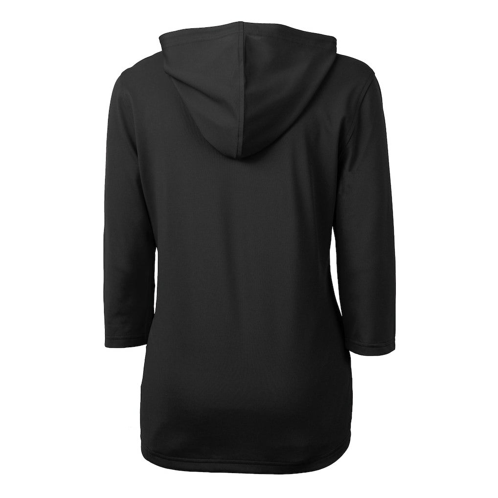 Carolina Panthers  Cutter & Buck Women's Helmet Logo DryTec Virtue Eco Pique Recycled 3/4-Sleeve Half-Zip Pullover Hoodie