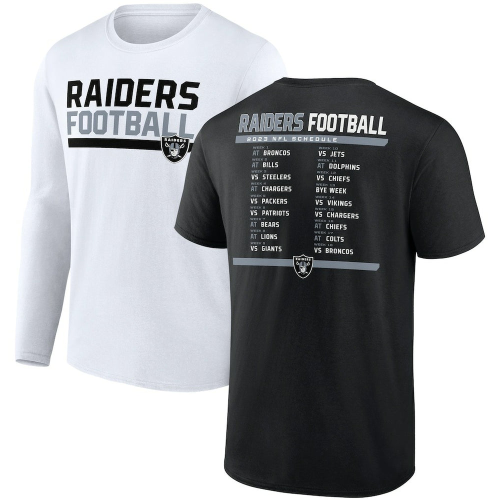 Las Vegas Raiders Fanatics Two-Pack 2023 Schedule T-Shirt Combo Set