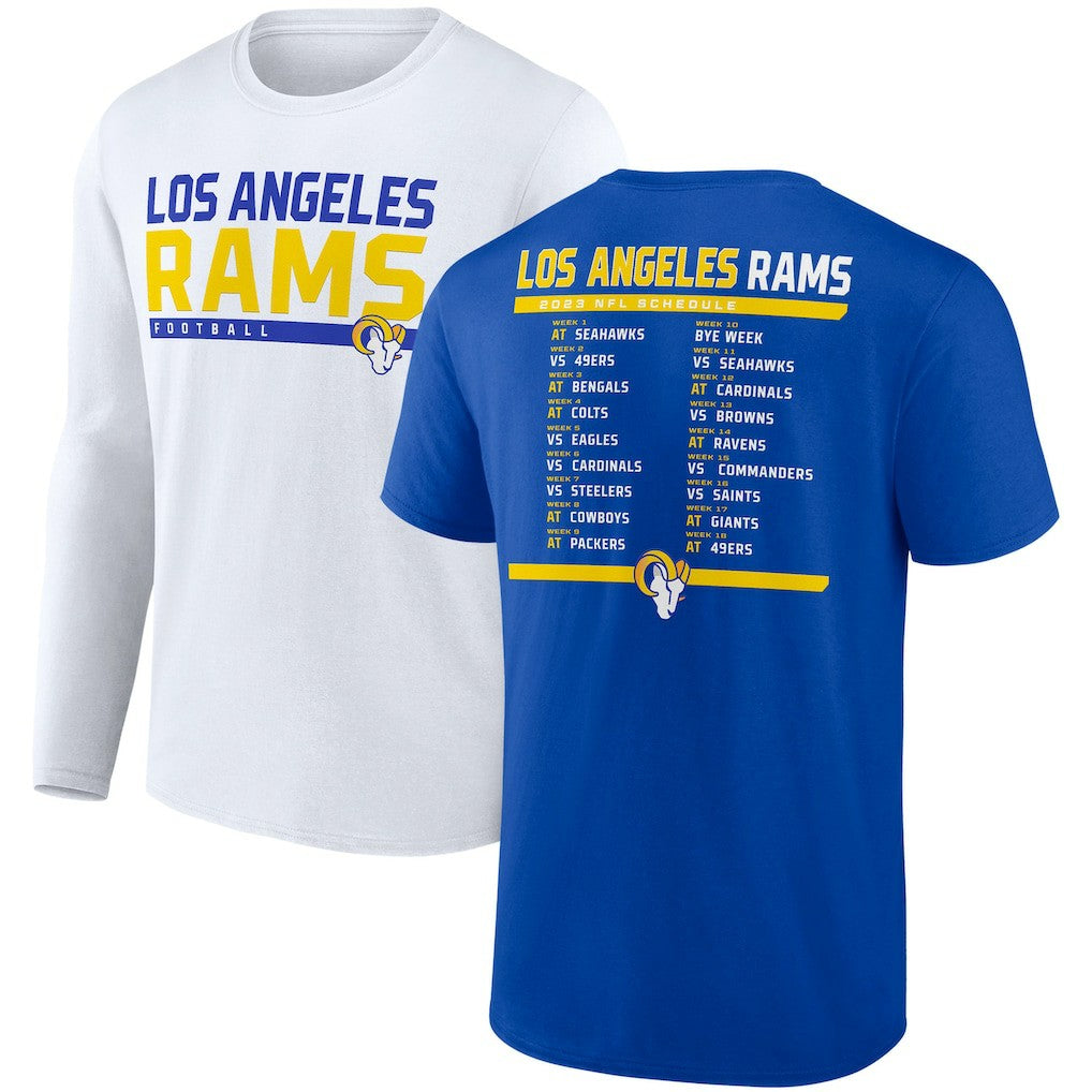Los Angeles Rams Fanatics Two-Pack 2023 Schedule T-Shirt Combo Set