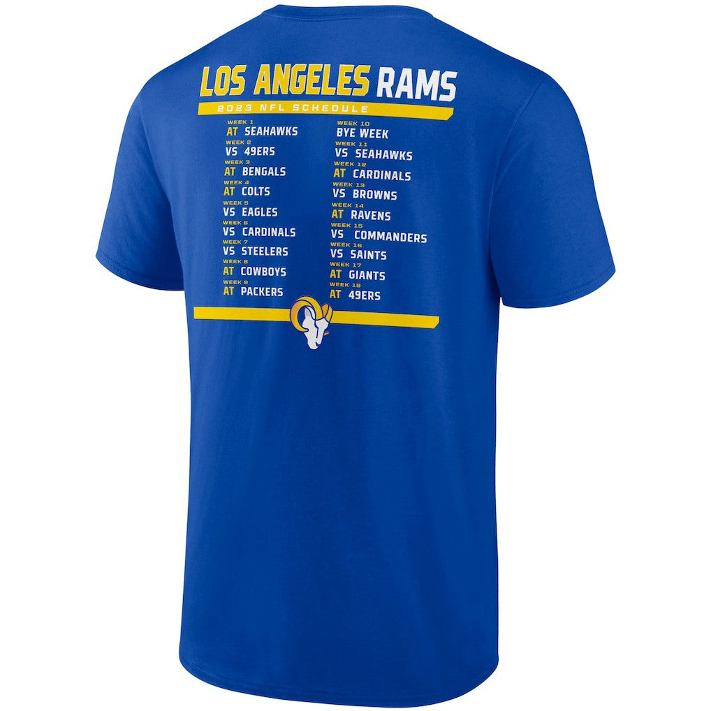 Los Angeles Rams Fanatics Two-Pack 2023 Schedule T-Shirt Combo Set