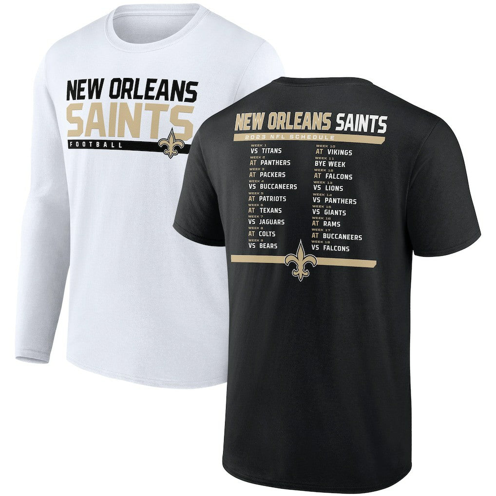 New Orleans Saints Fanatics Two-Pack 2023 Schedule T-Shirt Combo Set