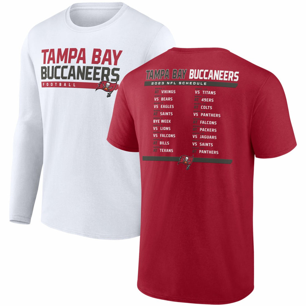 Tampa Bay Buccaneers Fanatics Two-Pack 2023 Schedule T-Shirt Combo Set