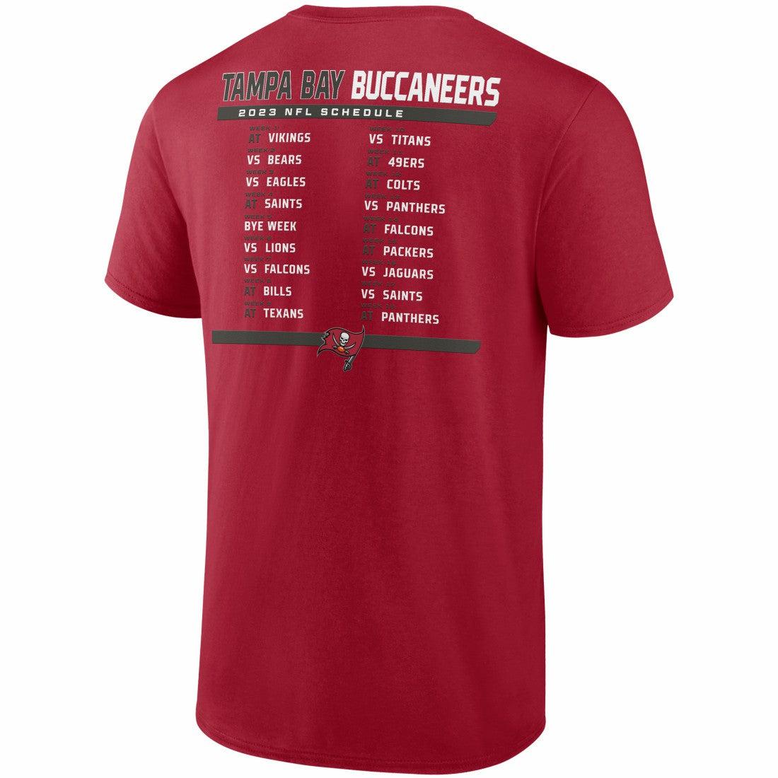 Tampa Bay Buccaneers Fanatics Two-Pack 2023 Schedule T-Shirt Combo Set