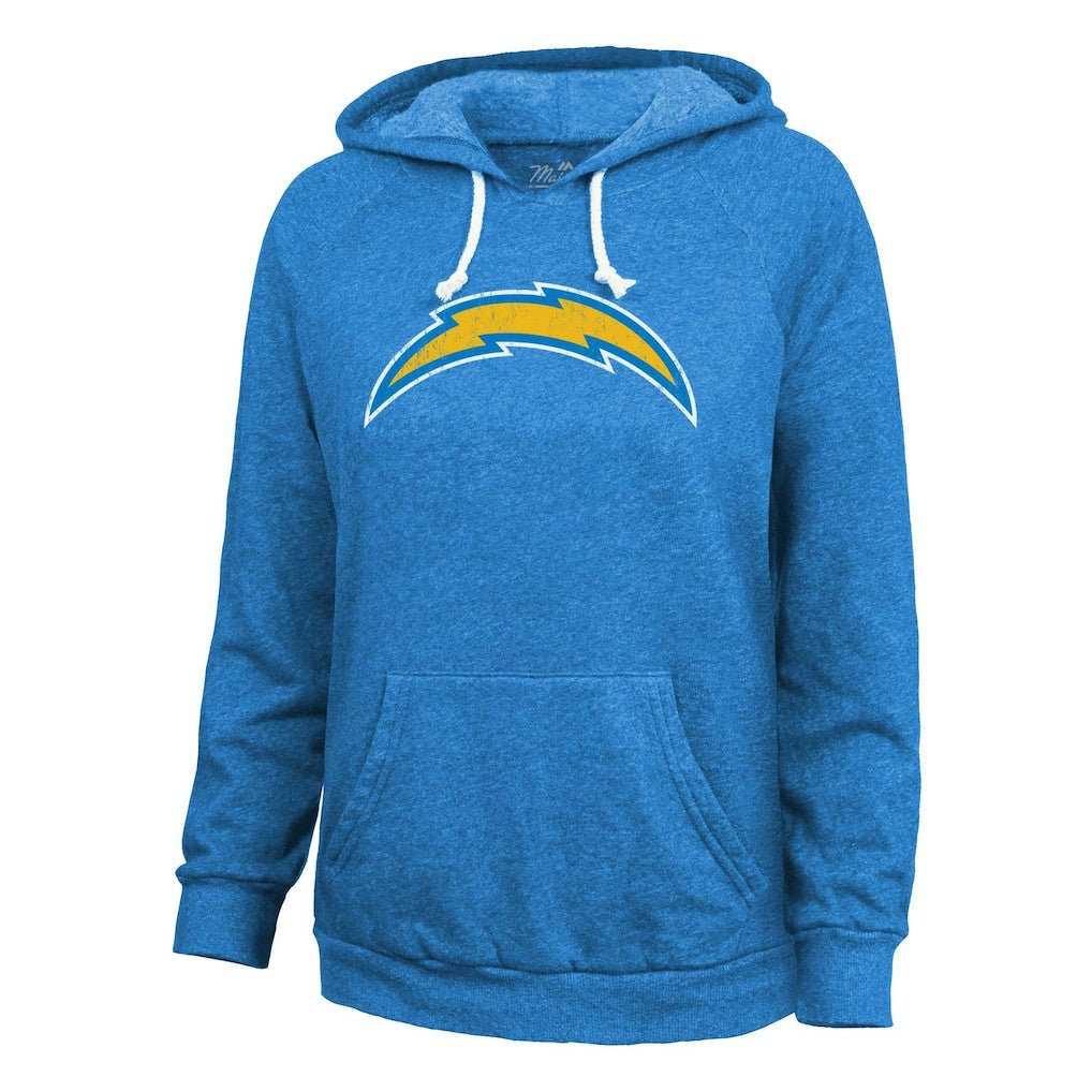 Los Angeles Chargers  Justin Herbert  Majestic Threads Women's Name & Number Tri-Blend Pullover Hoodie