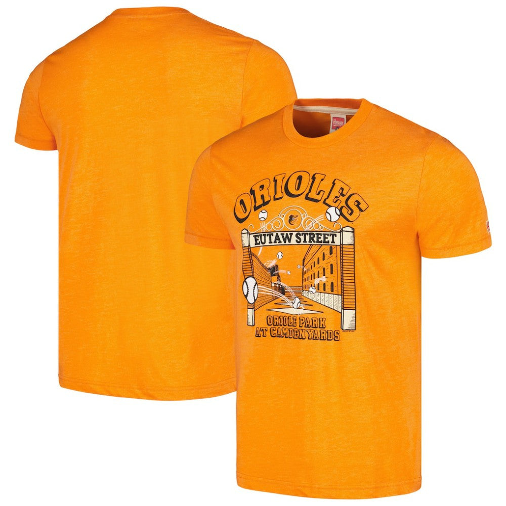 Baltimore Orioles Homage Eutaw Street Hyper Local Tri-Blend T-Shirt | MLB New
