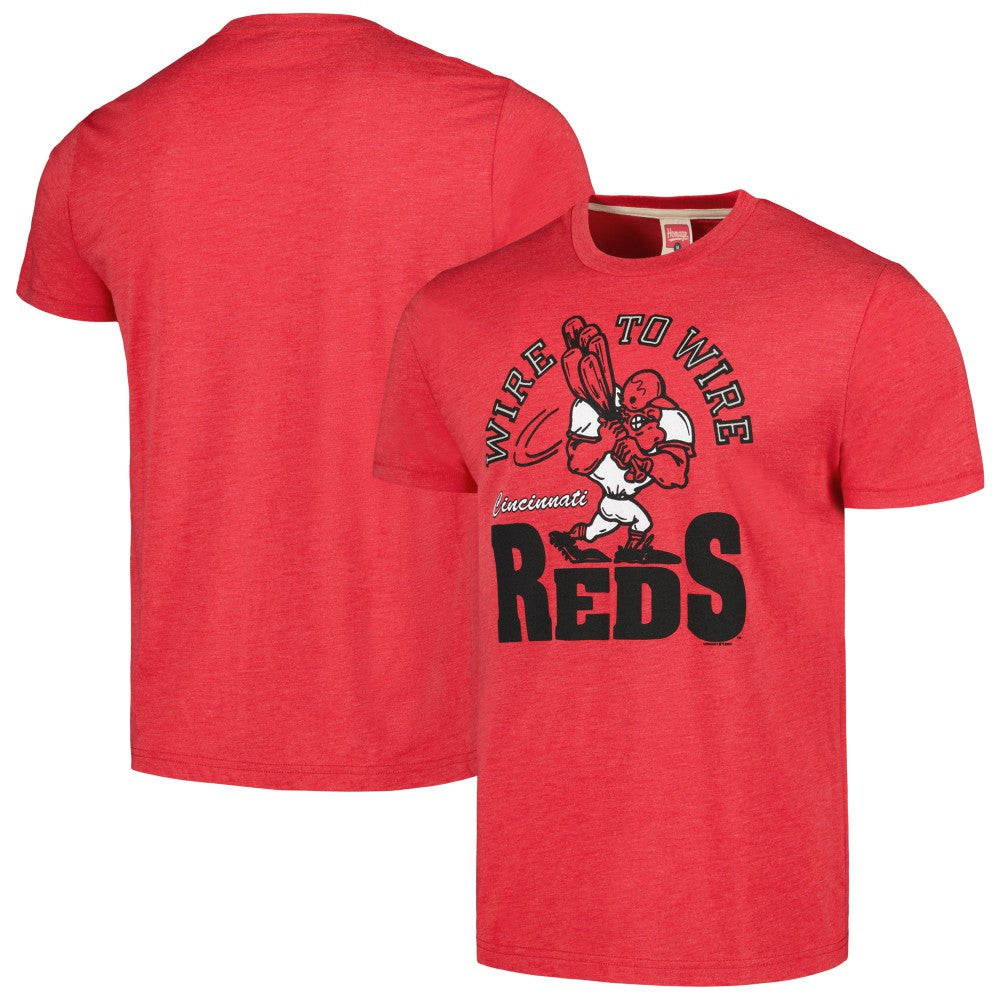 Cincinnati Reds Homage Doodle Collection Wire to Wire Tri-Blend T-Shirt | MLB Shop