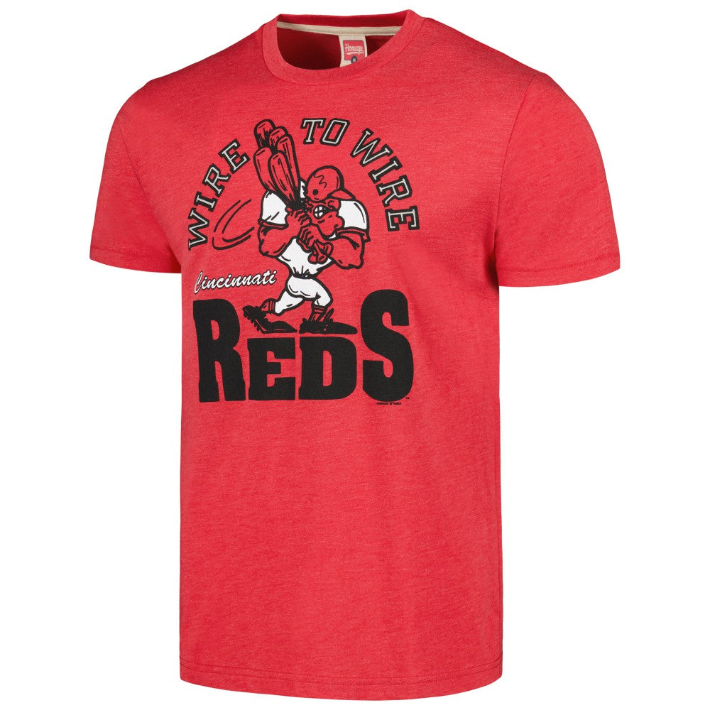 Cincinnati Reds Homage Doodle Collection Wire to Wire Tri-Blend T-Shirt | MLB Shop