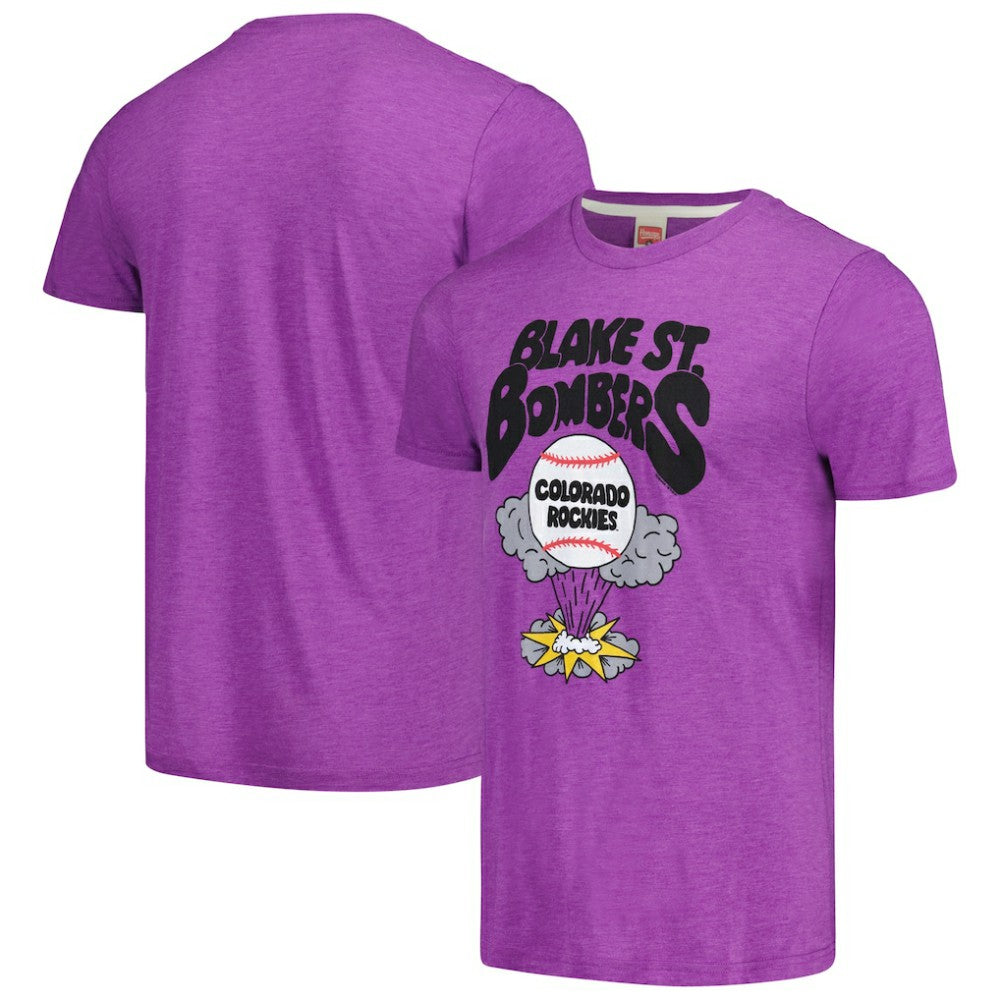Colorado Rockies Homage Doodle Collection Blake St. Bombers Tri-Blend T-Shirt | MLB On Sale