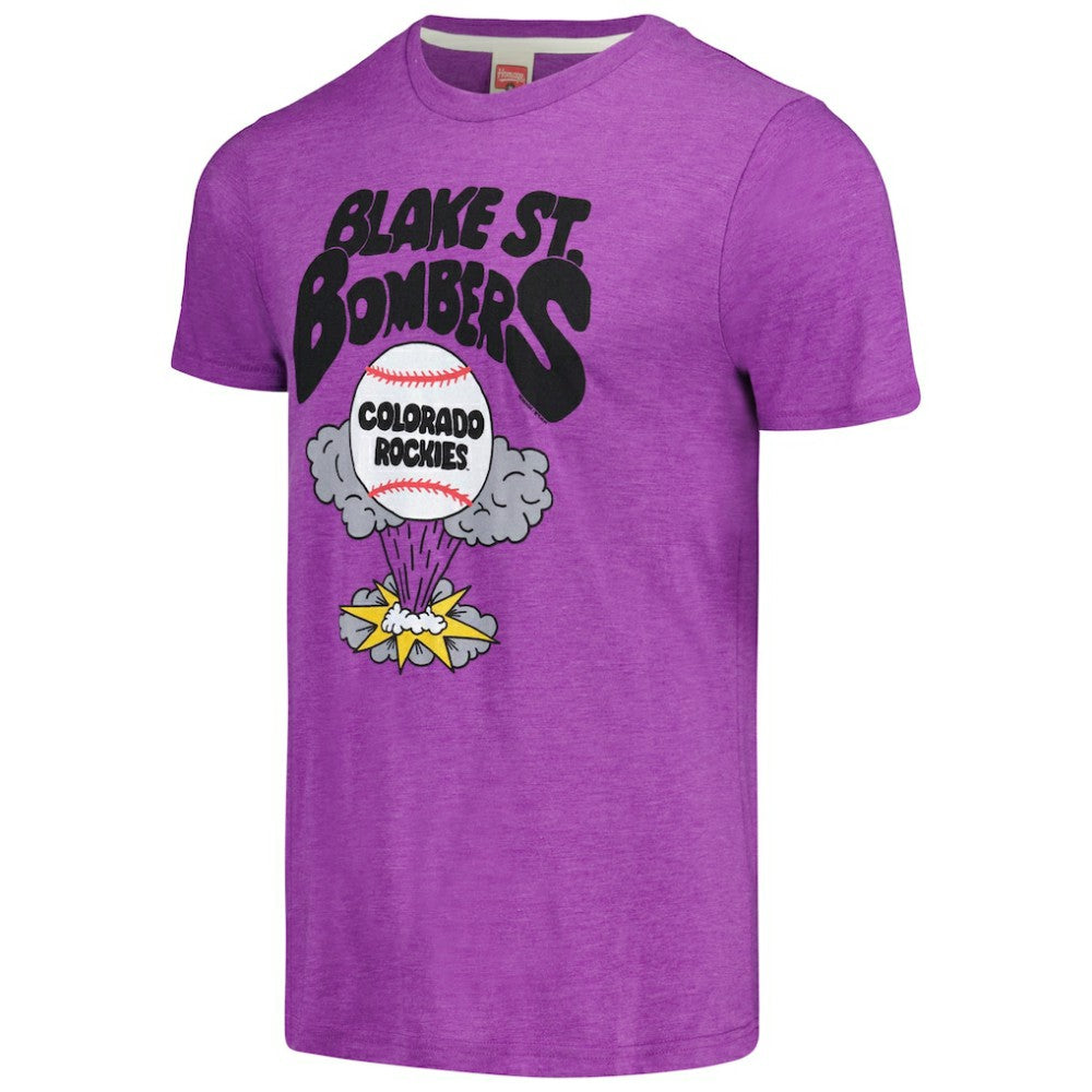 Colorado Rockies Homage Doodle Collection Blake St. Bombers Tri-Blend T-Shirt | MLB On Sale