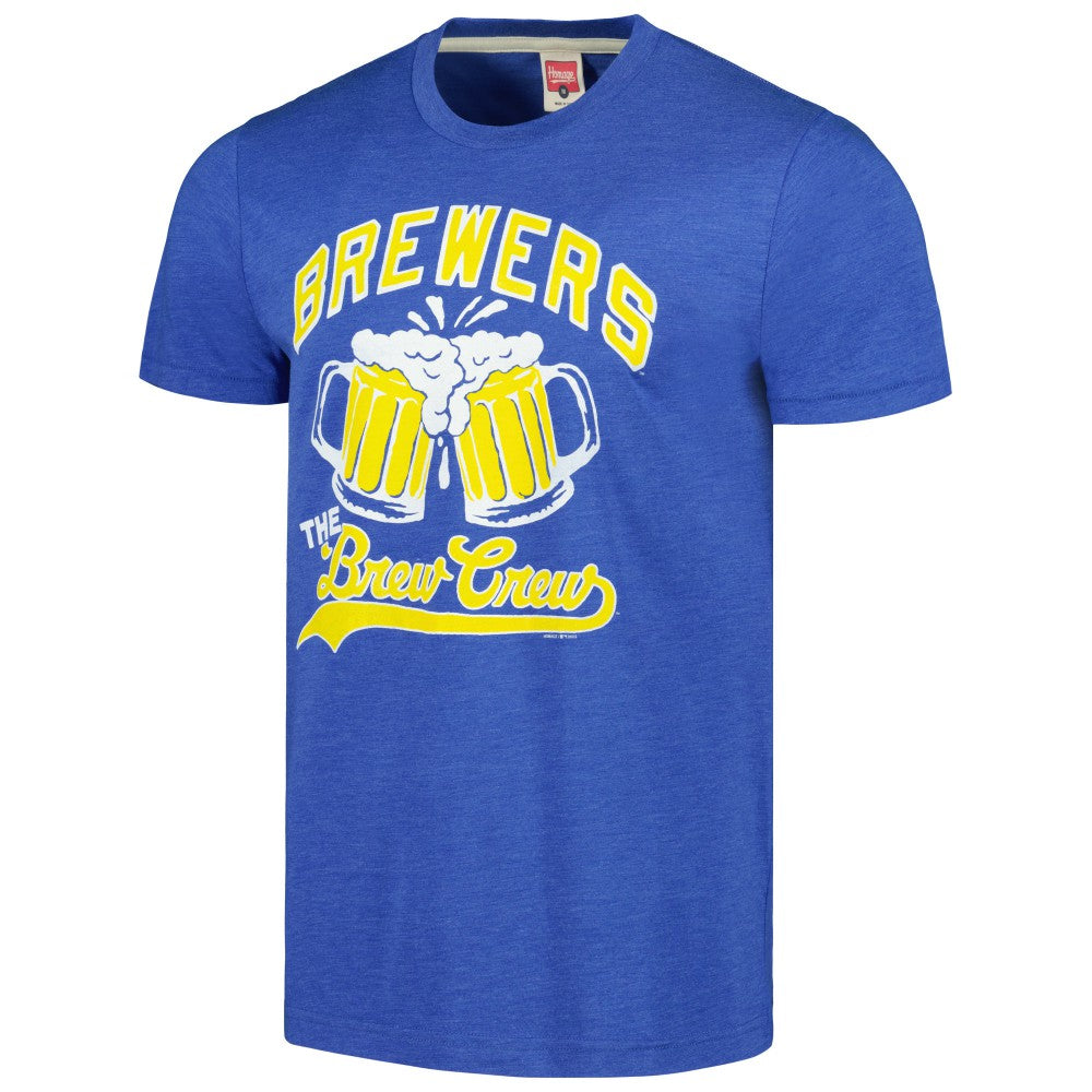 Milwaukee Brewers Homage Doodle Collection The Brew Crew Tri-Blend T-Shirt | MLB Discount