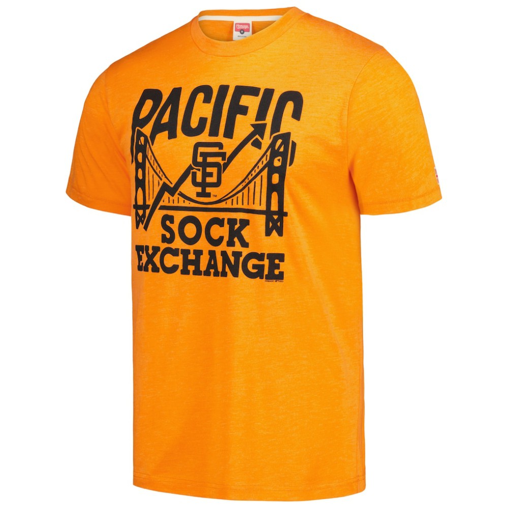 San Francisco Giants Homage Doodle Collection Pacific Sock Exchange Tri-Blend T-Shirt | MLB Discount