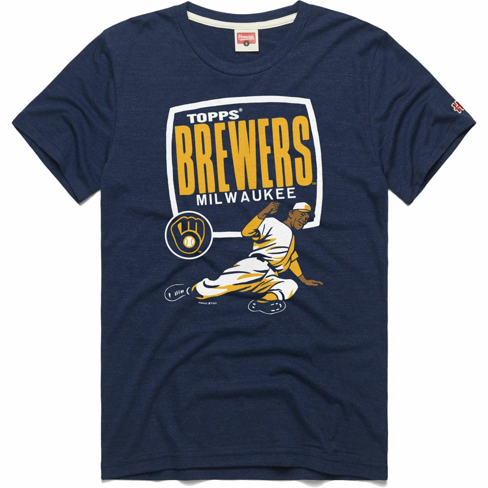 Milwaukee Brewers Homage x Topps Tri-Blend T-Shirt | MLB US