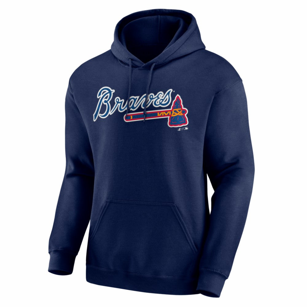Atlanta Braves Logo Athletic Wordmark Hoodie | MLB Discount