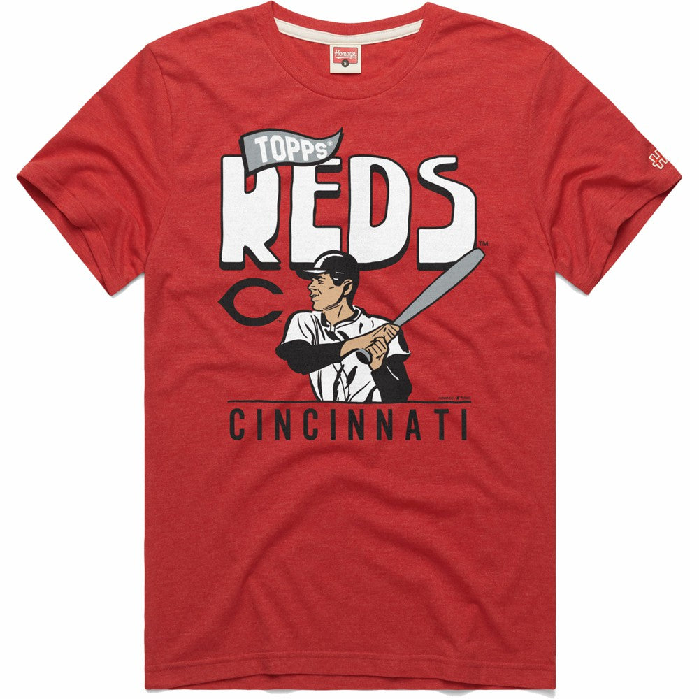 Cincinnati Reds Homage x Topps Tri-Blend T-Shirt | MLB Outlet
