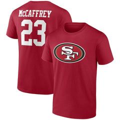 San Francisco 49ers Fanatics Christian McCaffrey  Player Icon Name & Number T-Shirt