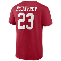 San Francisco 49ers Fanatics Christian McCaffrey  Player Icon Name & Number T-Shirt