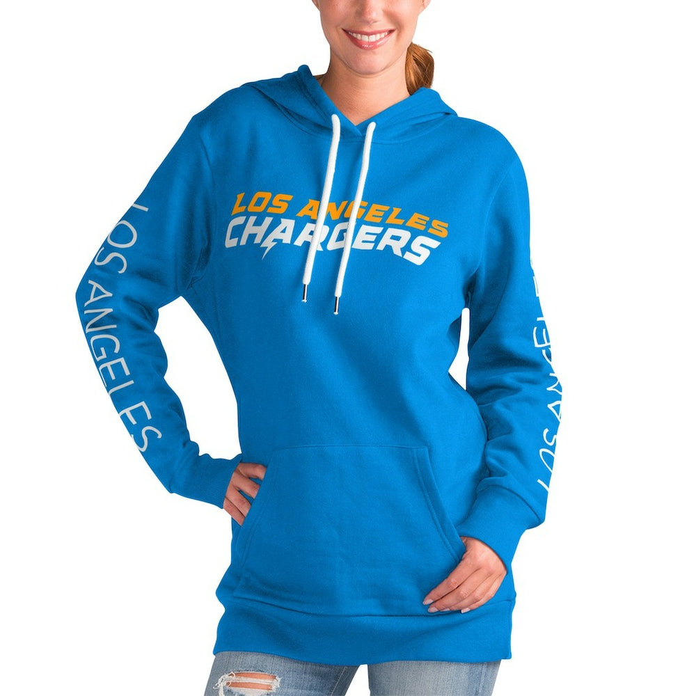 Los Angeles Chargers  G-III 4Her by Carl Banks Women's Extra Inning Pullover Hoodie