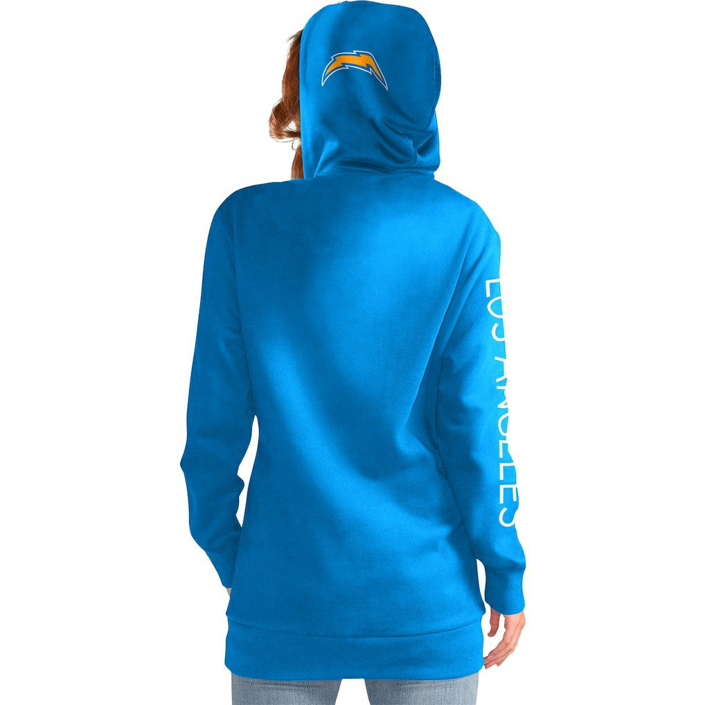 Los Angeles Chargers  G-III 4Her by Carl Banks Women's Extra Inning Pullover Hoodie