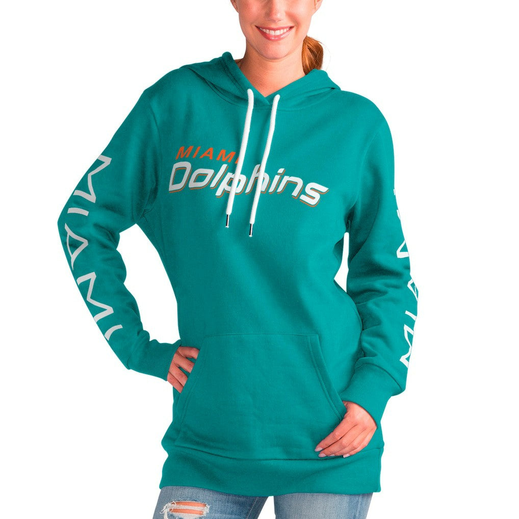Miami Dolphins  G-III 4Her by Carl Banks Women's Extra Inning Pullover Hoodie