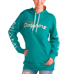 Miami Dolphins  G-III 4Her by Carl Banks Women's Extra Inning Pullover Hoodie