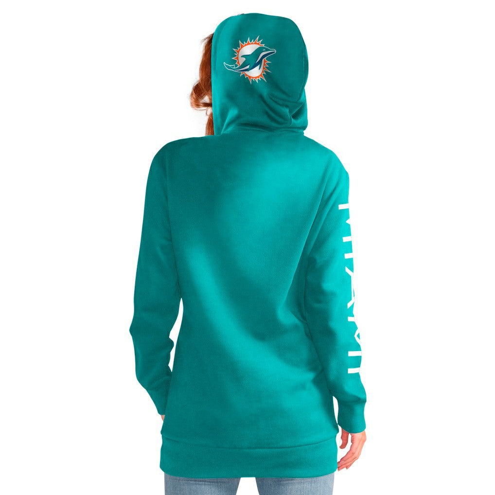 Miami Dolphins  G-III 4Her by Carl Banks Women's Extra Inning Pullover Hoodie