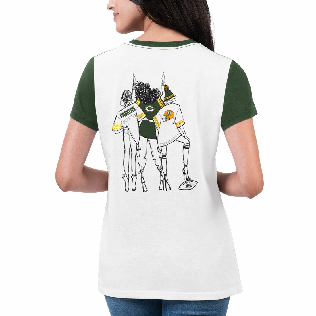 Green Bay Packers  G-III 4Her by Carl Banks Women's Fashion Illustration T-Shirt