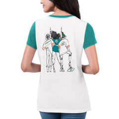 Miami Dolphins  G-III 4Her by Carl Banks Women's Fashion Illustration T-Shirt