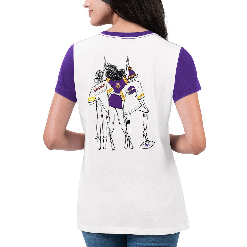 Minnesota Vikings  G-III 4Her by Carl Banks Women's Fashion Illustration T-Shirt