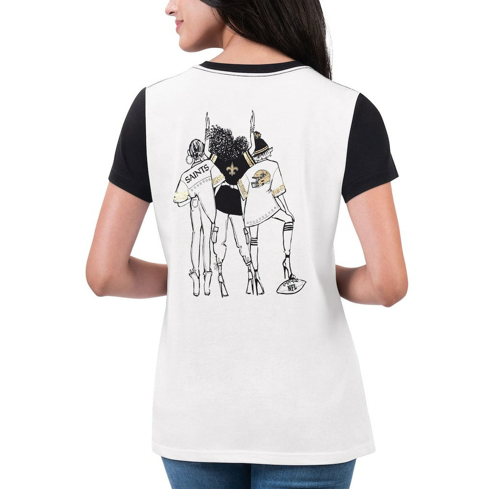 New Orleans Saints  G-III 4Her by Carl Banks Women's Fashion Illustration T-Shirt