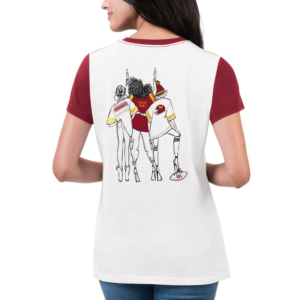 Washington Commanders  G-III 4Her by Carl Banks Women's Fashion Illustration T-Shirt