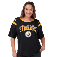 Pittsburgh Steelers  G-III 4Her by Carl Banks Women's Plus Size Linebacker T-Shirt