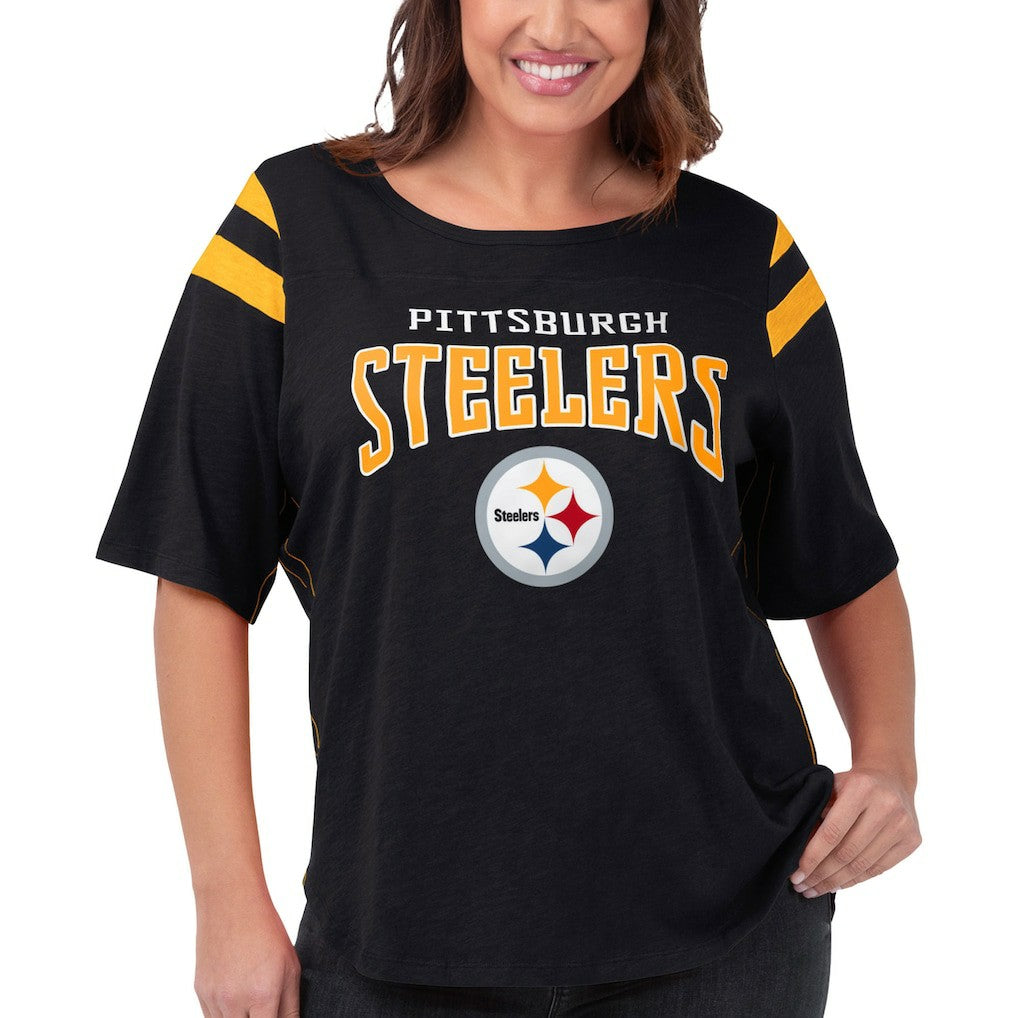 Pittsburgh Steelers  G-III 4Her by Carl Banks Women's Plus Size Linebacker T-Shirt
