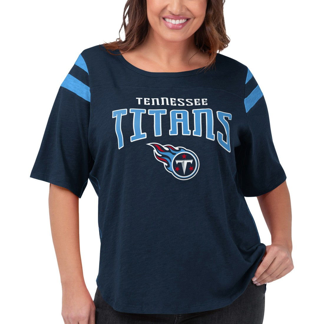 Tennessee Titans  G-III 4Her by Carl Banks Women's Plus Size Linebacker T-Shirt