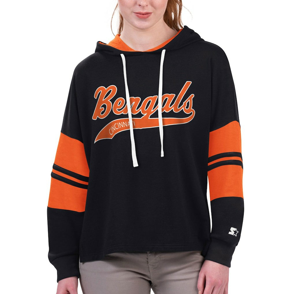 Cincinnati Bengals  Starter Women's Bump And Run Long Sleeve Hoodie T-Shirt