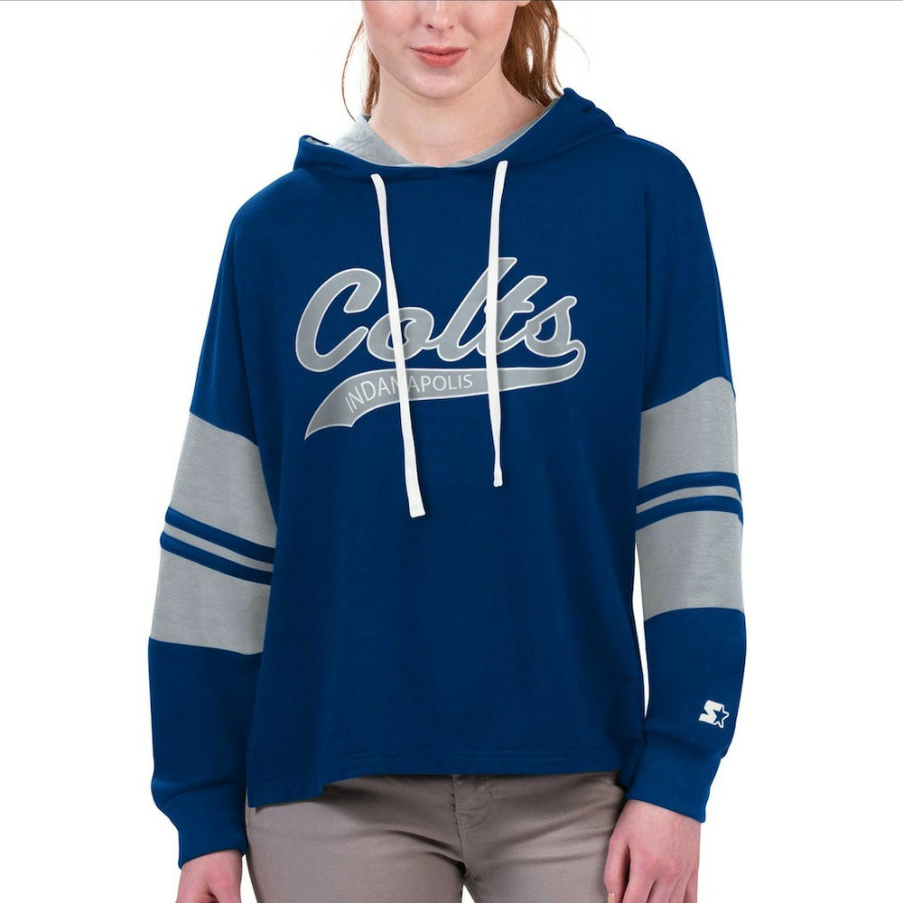Indianapolis Colts  Starter Women's Bump And Run Long Sleeve Hoodie T-Shirt