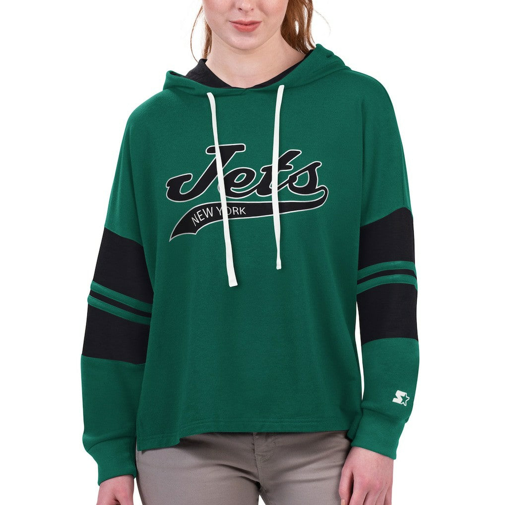 New York Jets  Starter Women's Bump And Run Long Sleeve Hoodie T-Shirt