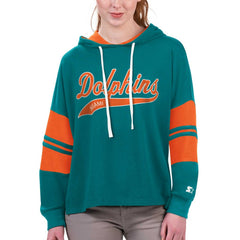 Miami Dolphins  Starter Women's Bump And Run Long Sleeve Hoodie T-Shirt