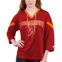 Tampa Bay Buccaneers  Starter Women's Rally Lace-Up 3/4 Sleeve T-Shirt