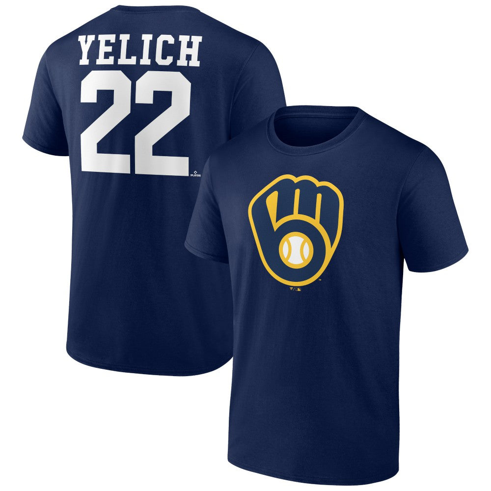 Christian Yelich Milwaukee Brewers Player Icon Name & Number T-Shirt | MLB For sale