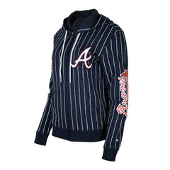 Atlanta Braves New Era Women's Pinstripe Tri-Blend Full-Zip Hoodie Jacket | MLB Shop